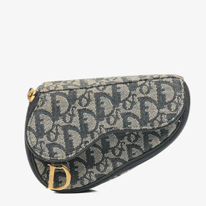 Christian Dior Small Blue Diorissimo Saddle Pouch