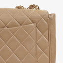 Chanel Jumbo CC Classic Single Flap Maxi Logo Bag Beige Quilted Lambskin 24K Gold-Plated Hardware