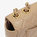Chanel Jumbo CC Classic Single Flap Maxi Logo Bag Beige Quilted Lambskin 24K Gold-Plated Hardware