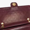 Chanel Vintage Medium Timeless Classic Double Flap Bag Burgundy Quilted Lambskin 24K Gold-Plated Hardware And Mademoiselle Chain