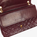 Chanel Vintage Medium Timeless Classic Double Flap Bag Burgundy Quilted Lambskin 24K Gold-Plated Hardware And Mademoiselle Chain