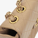 Chanel Jumbo CC Classic Single Flap Maxi Logo Bag Beige Quilted Lambskin 24K Gold-Plated Hardware