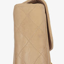 Chanel Jumbo CC Classic Single Flap Maxi Logo Bag Beige Quilted Lambskin 24K Gold-Plated Hardware