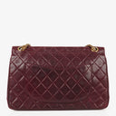 Chanel Vintage Medium Timeless Classic Double Flap Bag Burgundy Quilted Lambskin 24K Gold-Plated Hardware And Mademoiselle Chain