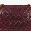Chanel Vintage Medium Timeless Classic Double Flap Bag Burgundy Quilted Lambskin 24K Gold-Plated Hardware And Mademoiselle Chain