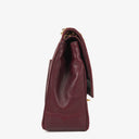 Chanel Vintage Medium Timeless Classic Double Flap Bag Burgundy Quilted Lambskin 24K Gold-Plated Hardware And Mademoiselle Chain