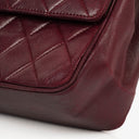 Chanel Vintage Medium Timeless Classic Double Flap Bag Burgundy Quilted Lambskin 24K Gold-Plated Hardware And Mademoiselle Chain