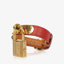 Hermes Kelly Rouge Courchevel Leather Gold Plated Watch