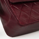 Chanel Vintage Medium Timeless Classic Double Flap Bag Burgundy Quilted Lambskin 24K Gold-Plated Hardware And Mademoiselle Chain