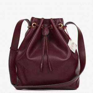 Cartier Must De Cartier Burgundy Leather Small Bucket Bag