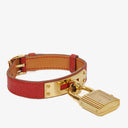 Hermes Kelly Rouge Courchevel Leather Gold Plated Watch