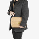 Chanel Jumbo CC Classic Single Flap Maxi Logo Bag Beige Quilted Lambskin 24K Gold-Plated Hardware