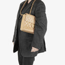 Chanel Jumbo CC Classic Single Flap Maxi Logo Bag Beige Quilted Lambskin 24K Gold-Plated Hardware