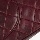 Chanel Vintage Medium Timeless Classic Double Flap Bag Burgundy Quilted Lambskin 24K Gold-Plated Hardware And Mademoiselle Chain