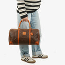 Celine Vintage Macadam Triomphe Brown Travel Bag