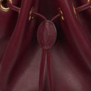 Cartier Must De Cartier Burgundy Leather Small Bucket Bag