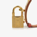 Hermes Kelly Rouge Courchevel Leather Gold Plated Watch