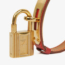 Hermes Kelly Rouge Courchevel Leather Gold Plated Watch