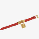 Hermes Kelly Rouge Courchevel Leather Gold Plated Watch