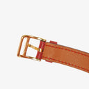 Hermes Kelly Rouge Courchevel Leather Gold Plated Watch
