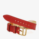 Hermes Kelly Rouge Courchevel Leather Gold Plated Watch