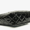 Chanel CC Black Quilted Patent Leather Camera Tassel Bag