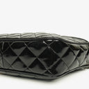 Chanel CC Black Quilted Patent Leather Camera Tassel Bag