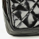 Chanel CC Black Quilted Patent Leather Camera Tassel Bag