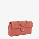 Chanel East West Chocolate Bar Flap Bag Quilted Leather and Gold-Tone Hardware