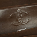 Chanel Vintage Medium Classic Double Flap Bag Brown Jersey Silver-Plated Hardware