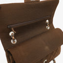 Chanel Vintage Medium Classic Double Flap Bag Brown Jersey Silver-Plated Hardware