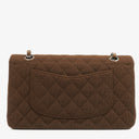 Chanel Vintage Medium Classic Double Flap Bag Brown Jersey Silver-Plated Hardware