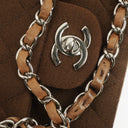 Chanel Vintage Medium Classic Double Flap Bag Brown Jersey Silver-Plated Hardware