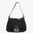 Fendi Mamma Baguette Black Neoprene Shoulder Bag