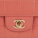 Chanel East West Chocolate Bar Flap Bag Quilted Leather and Gold-Tone Hardware