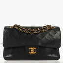 Chanel Vintage Small Classic Double Flap Bag Black Quilted Lambskin 24K Gold-Plated Hardware