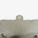 Chanel Silver Quilted Knit Pluto Glitter Medium Flap Bag