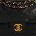 Chanel Vintage Small Classic Double Flap Bag Black Quilted Lambskin 24K Gold-Plated Hardware