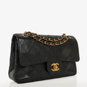 Chanel Vintage Small Classic Double Flap Bag Black Quilted Lambskin 24K Gold-Plated Hardware