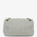 Chanel Silver Quilted Knit Pluto Glitter Medium Flap Bag