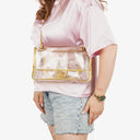 Chanel Vinyl Naked Gold Leather Single Flap Bag