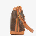 Celine Vintage Macadam Triomphe Brown Drawstring Bucket Bag