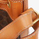 Celine Vintage Macadam Triomphe Brown Drawstring Bucket Bag