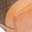 Celine Vintage Macadam Triomphe Brown Drawstring Bucket Bag