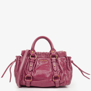 Miu Miu Vitello Dark Pink Satchel Bag