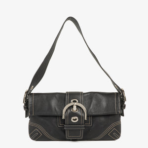 Coach Soho Black Leather Shoulder Bag