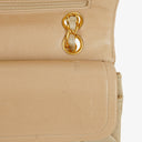Chanel Small Classic Vintage Double Flap Bag Beige Satin 24K Gold-Plated Hardware