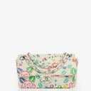 Chanel Vintage Classic Floral Print Quilted Canvas Single Flap Bag