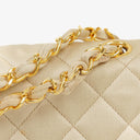 Chanel Small Classic Vintage Double Flap Bag Beige Satin 24K Gold-Plated Hardware