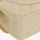 Chanel Small Classic Vintage Double Flap Bag Beige Satin 24K Gold-Plated Hardware